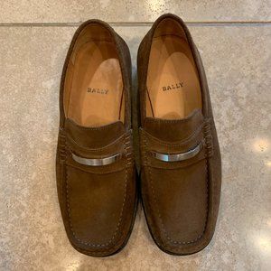 SALVATORE FERRAGAMO BALLY MEN'S 7.5 E 8.5  D BROWN SUEDE/LEATHER SHOES NW/OT